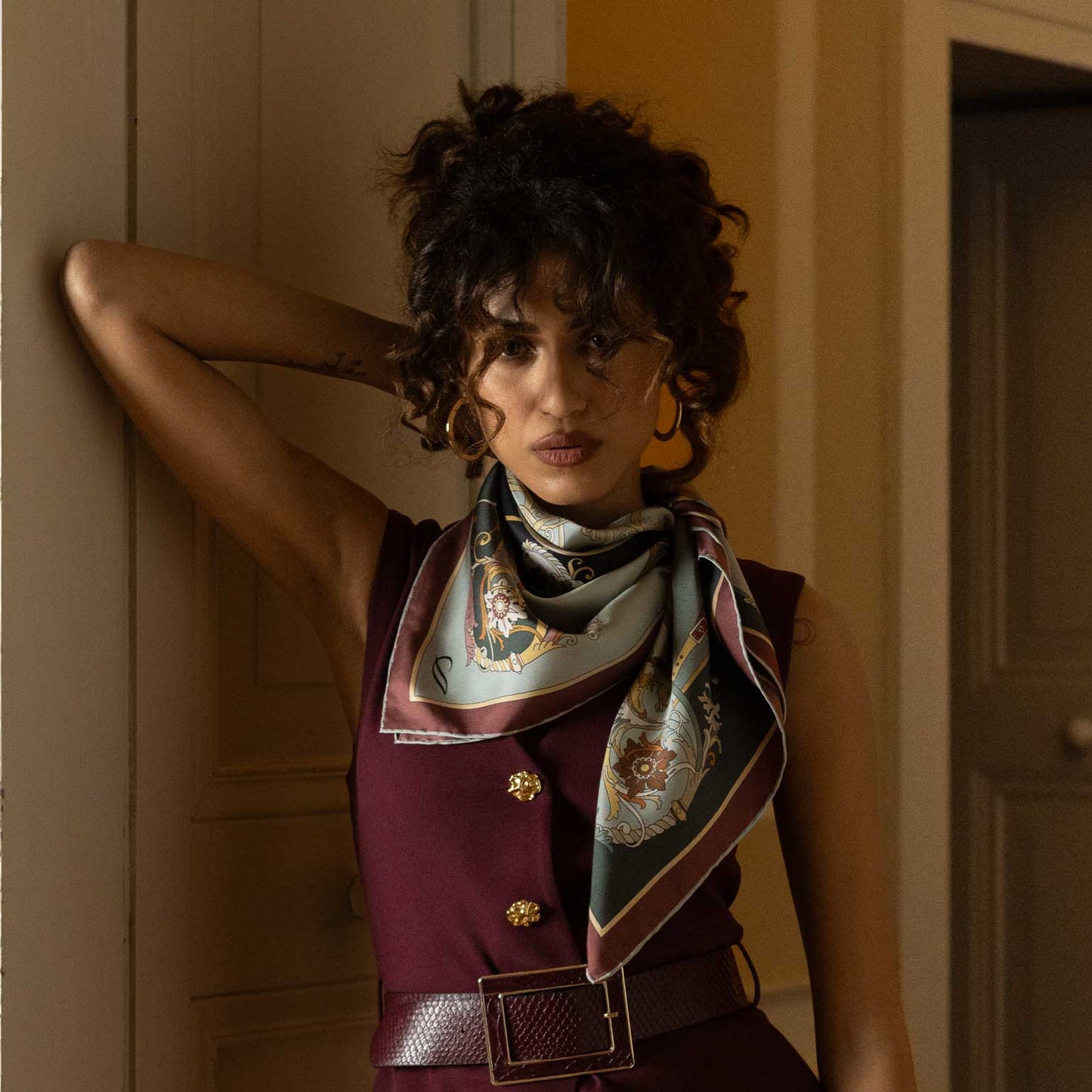 Carozza- Silk Foulard - Antique Jade