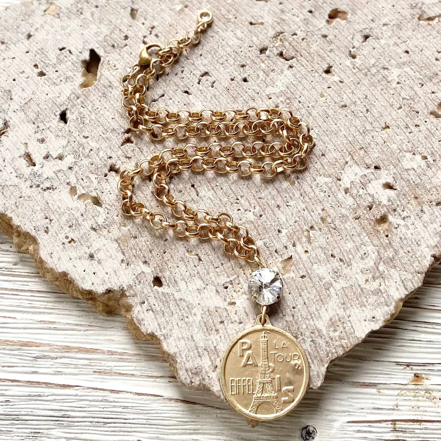 Paris France French coin necklace