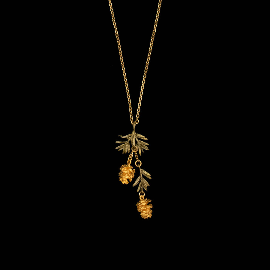 Pine Needle Dainty Pendant - 16"