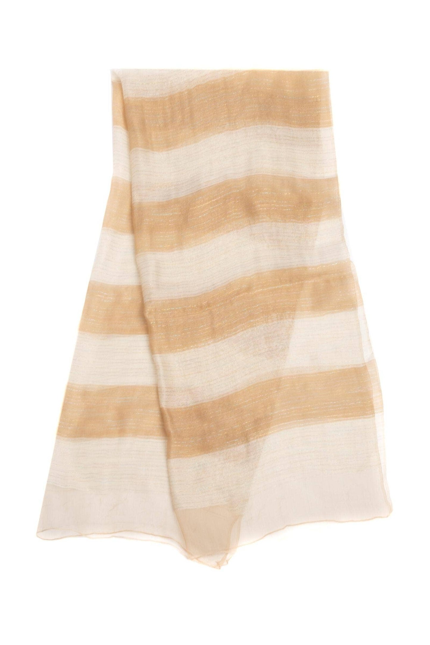 Silk Wool Shimmering Striped Scarf