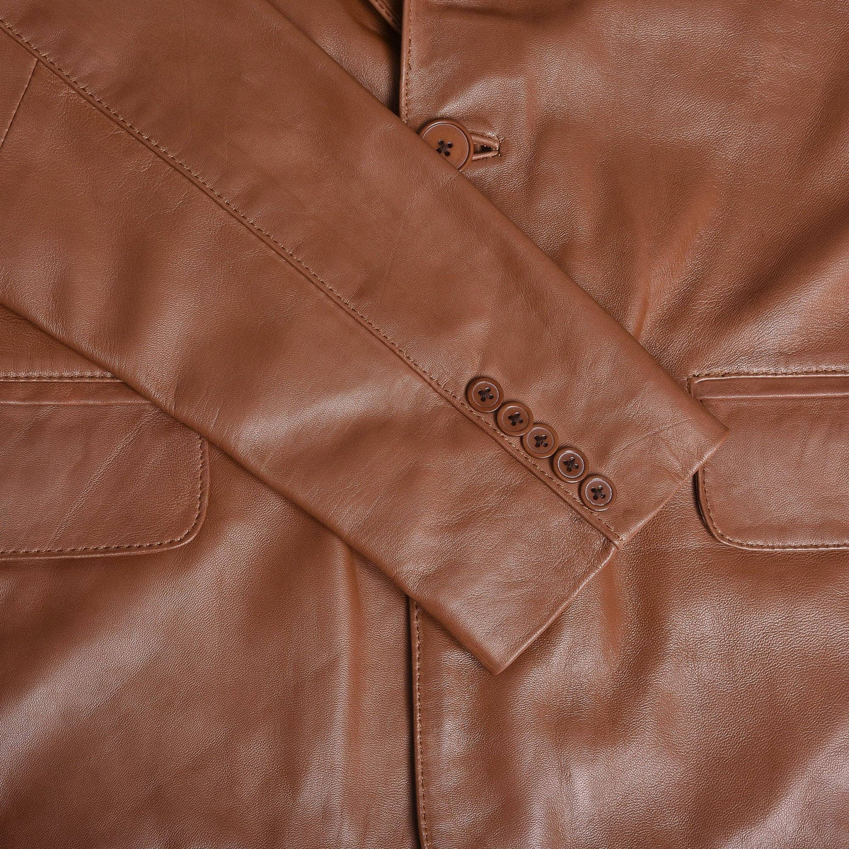 Men's Lambskin Leather Two-Button Blazer