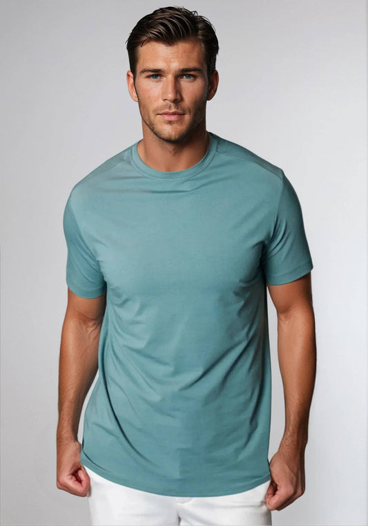 Buki + CINQO Crew Neck T-Shirt Blue Grey
