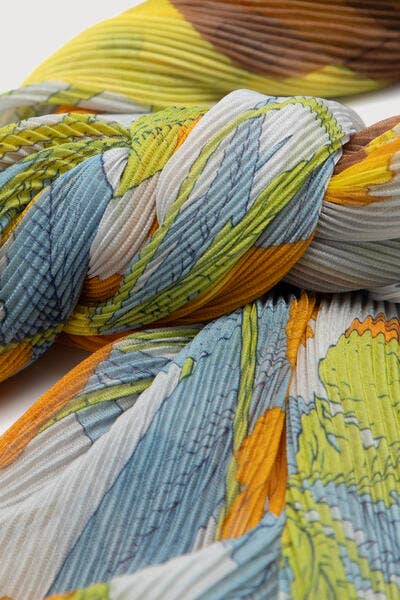 Pleated Springtime Floral Scarf