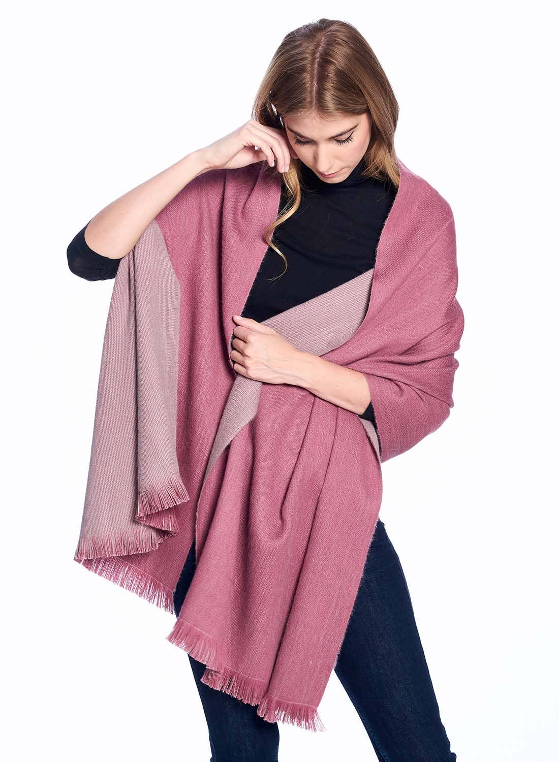 Alpaca Reversible Wrap - Renaissance Rose