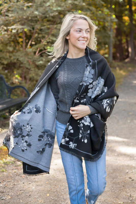 Reverse Floral Garden Printed Neck Scarf