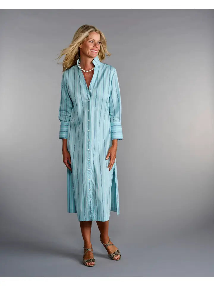 The League Shirtdress in Pistachio Stripe