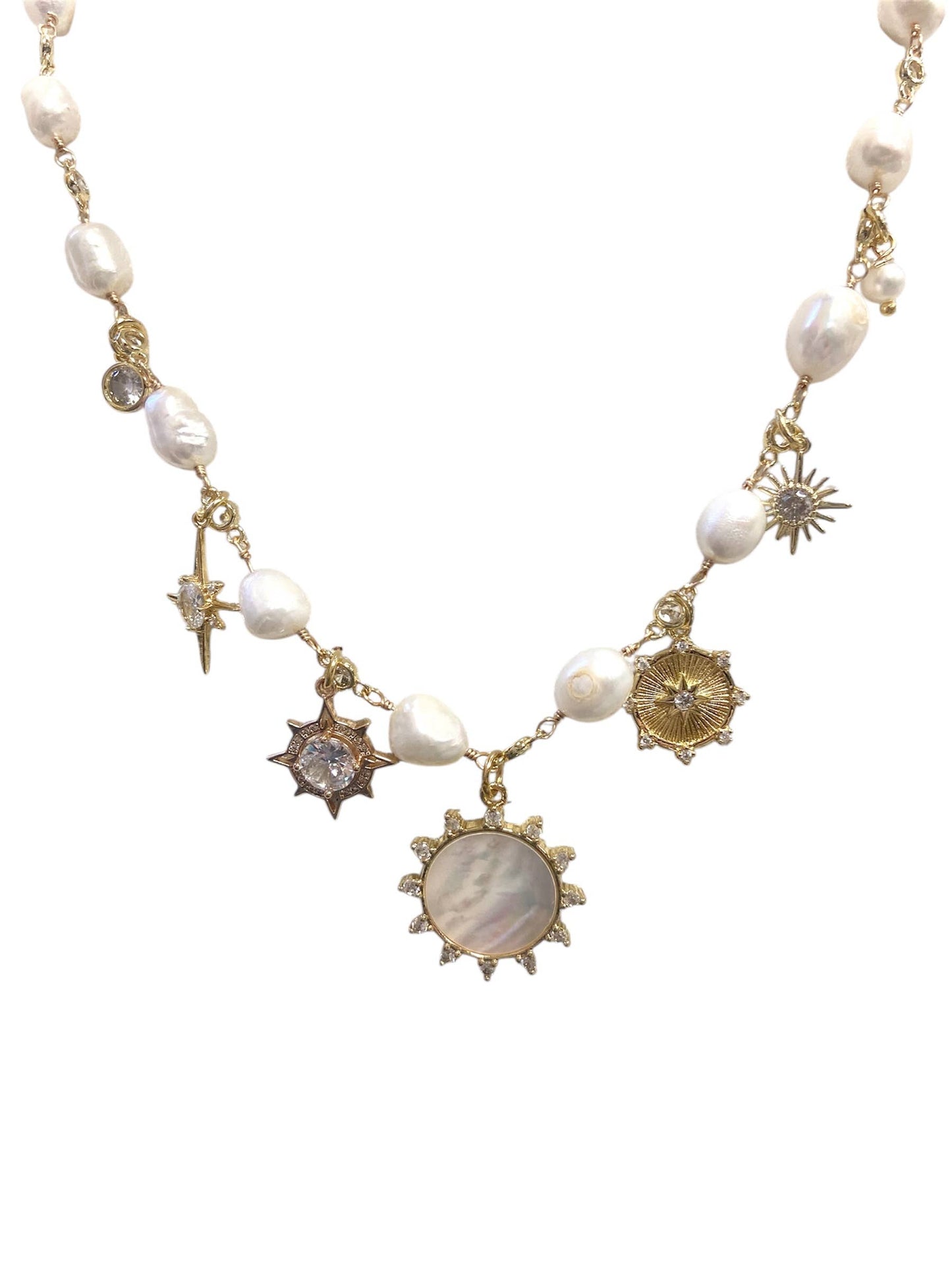 Luxe multi viral charm necklace trend pearl jewelry