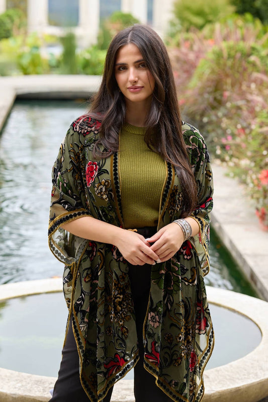 Velvet Muse Burnout Kimono