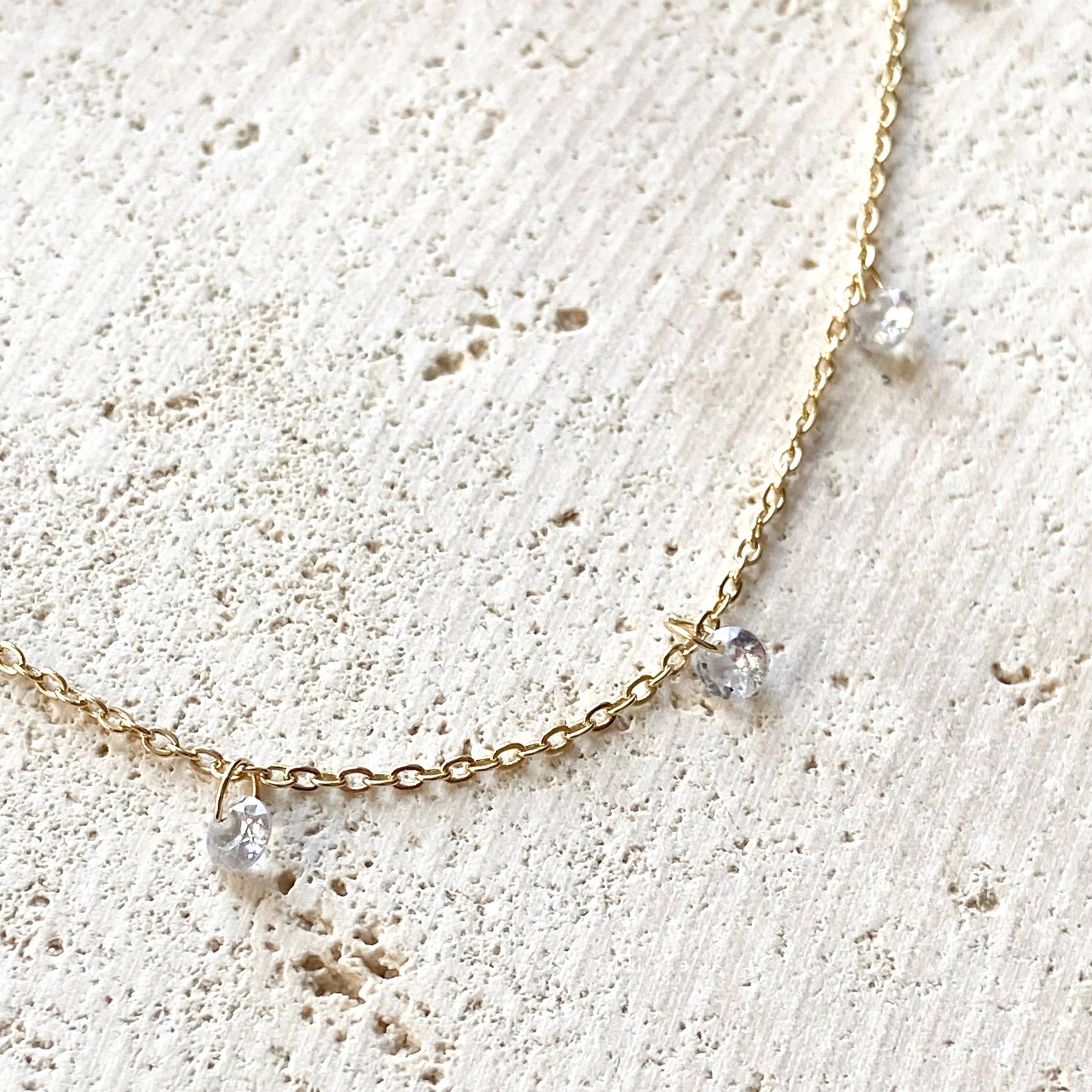 Layering necklace crystal bean chain 