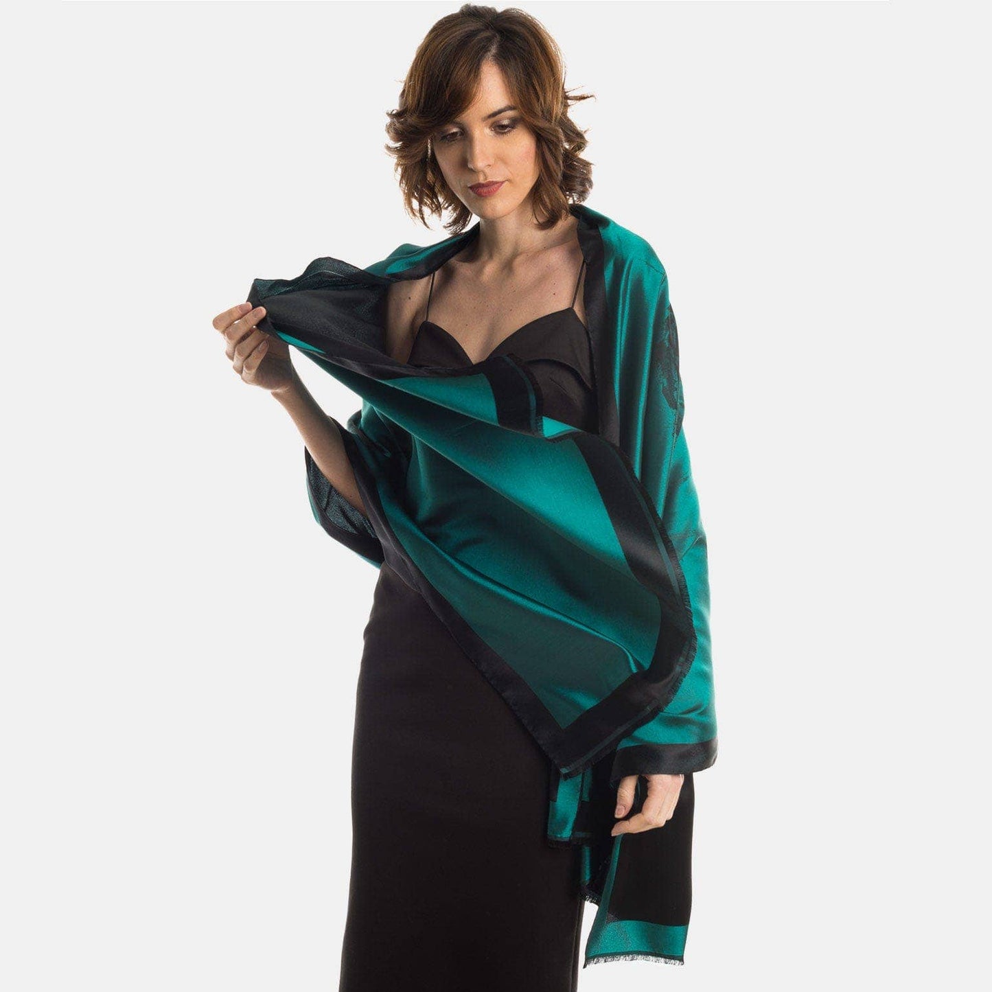 Fortuna - Silk Scarf/Shawl - Emerald Green