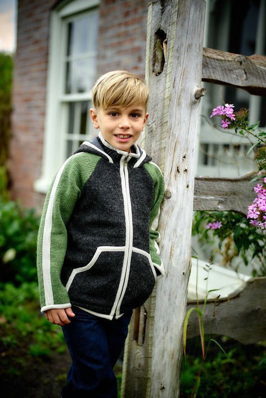 Shefford - kids' wool knit hooded sweater