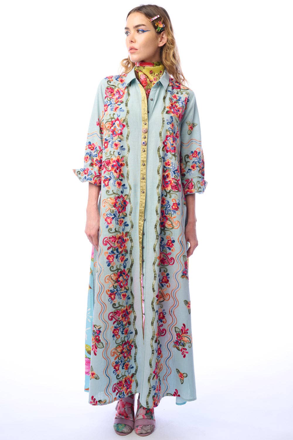 Beauty Mark Maxi Duster-Blue | Duster Dress | Spring Dress