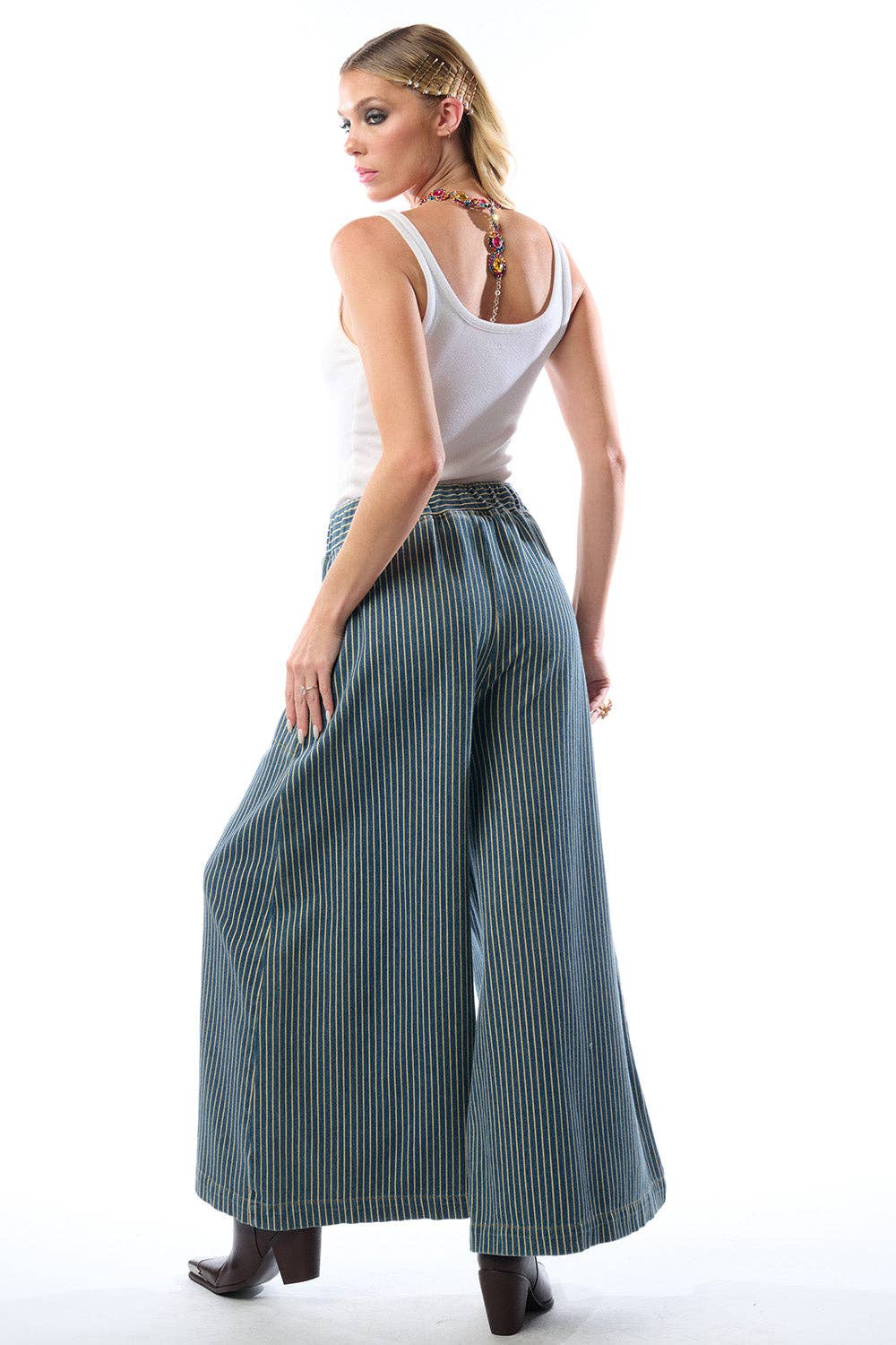 Adela Stripe Denim Pants