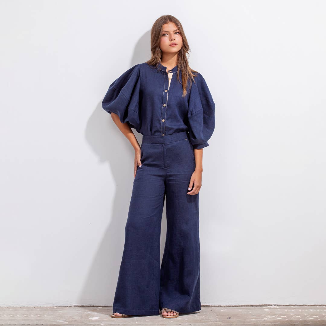 PILAR PANT BLUE LINEN