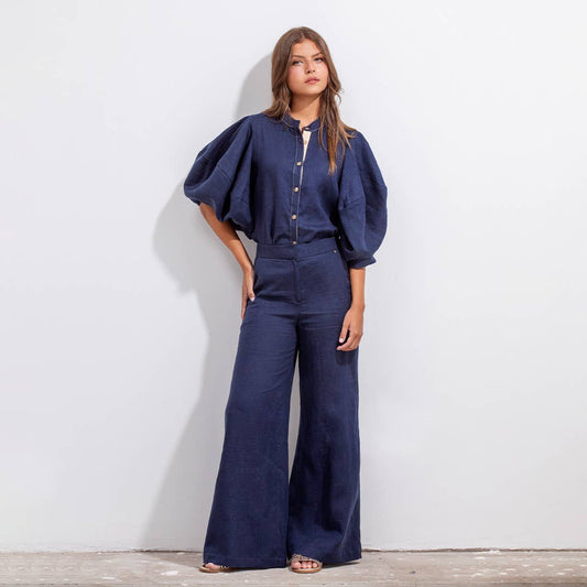 PILAR PANT BLUE LINEN