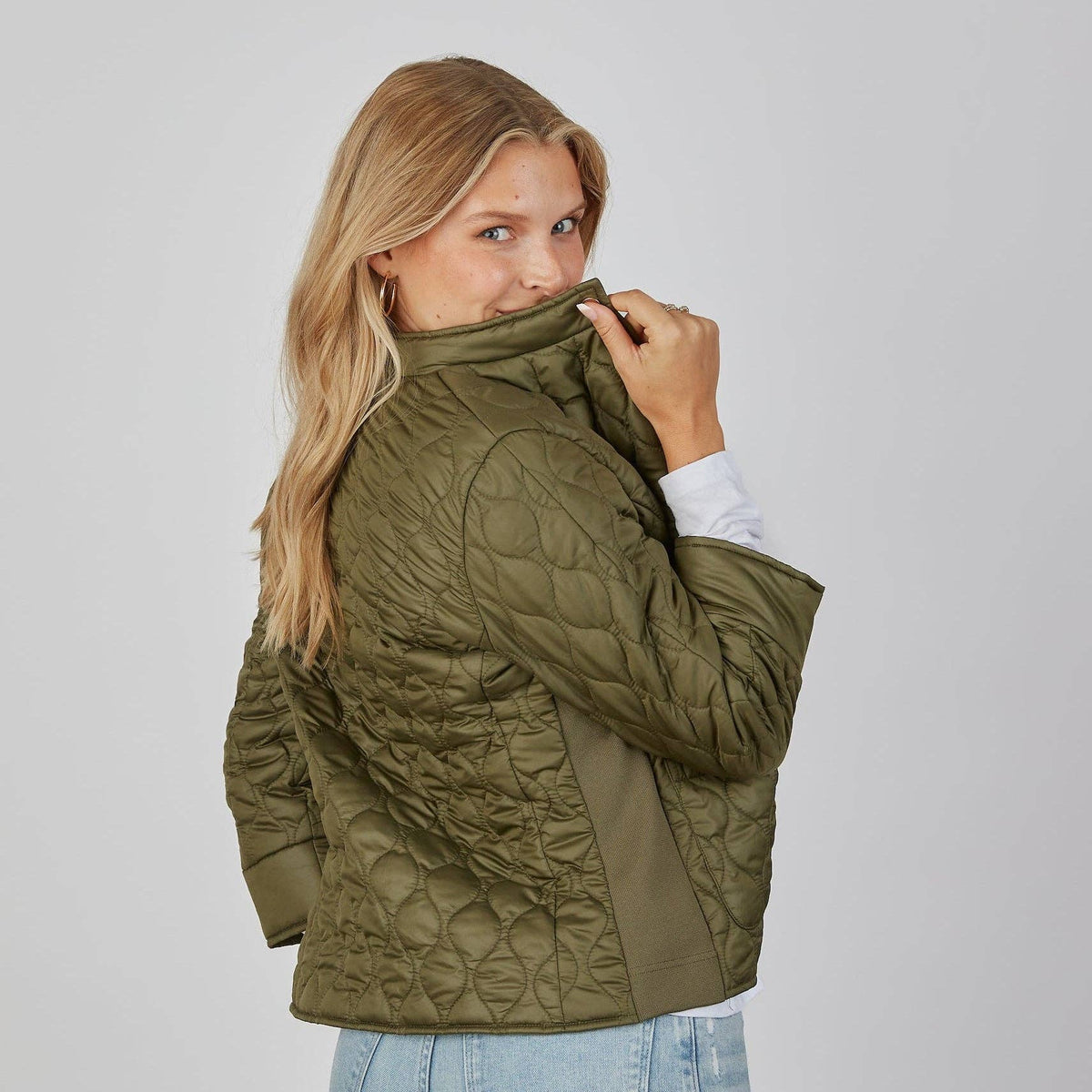 Jacqueline 3/4 Sleeve Jacket in Olive