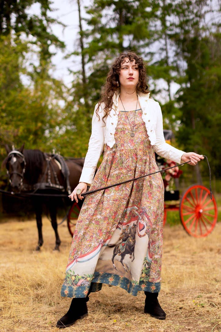 Love Revolution Bohéme Slip Dress w/ Sun, Horse & Florals