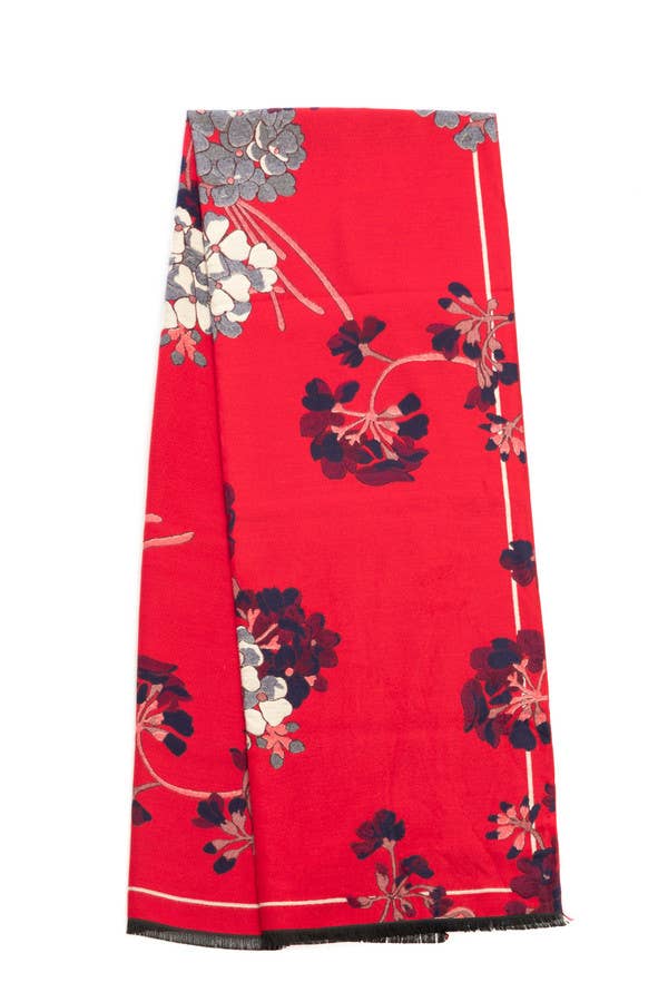 Reverse Floral Garden Printed Neck Scarf