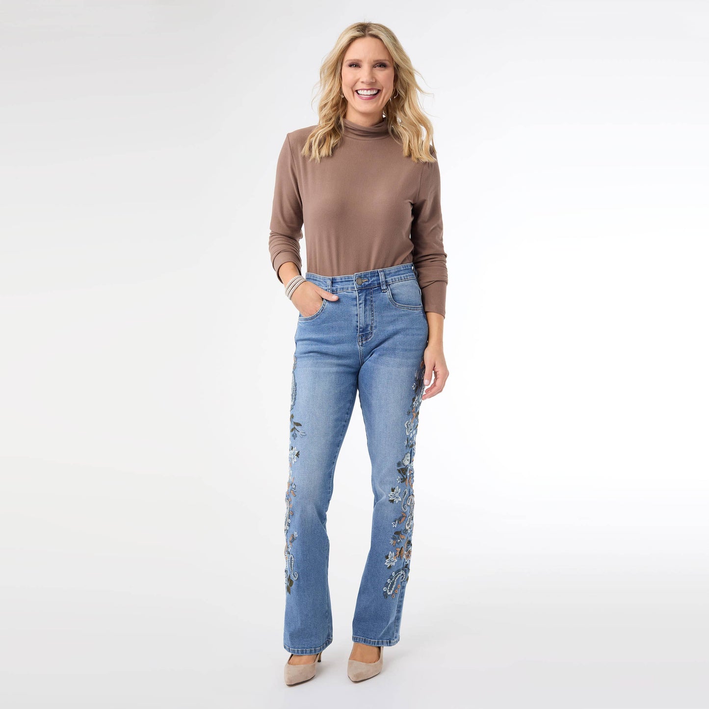 EverStretch Baby Bootcut with Side Embroidery