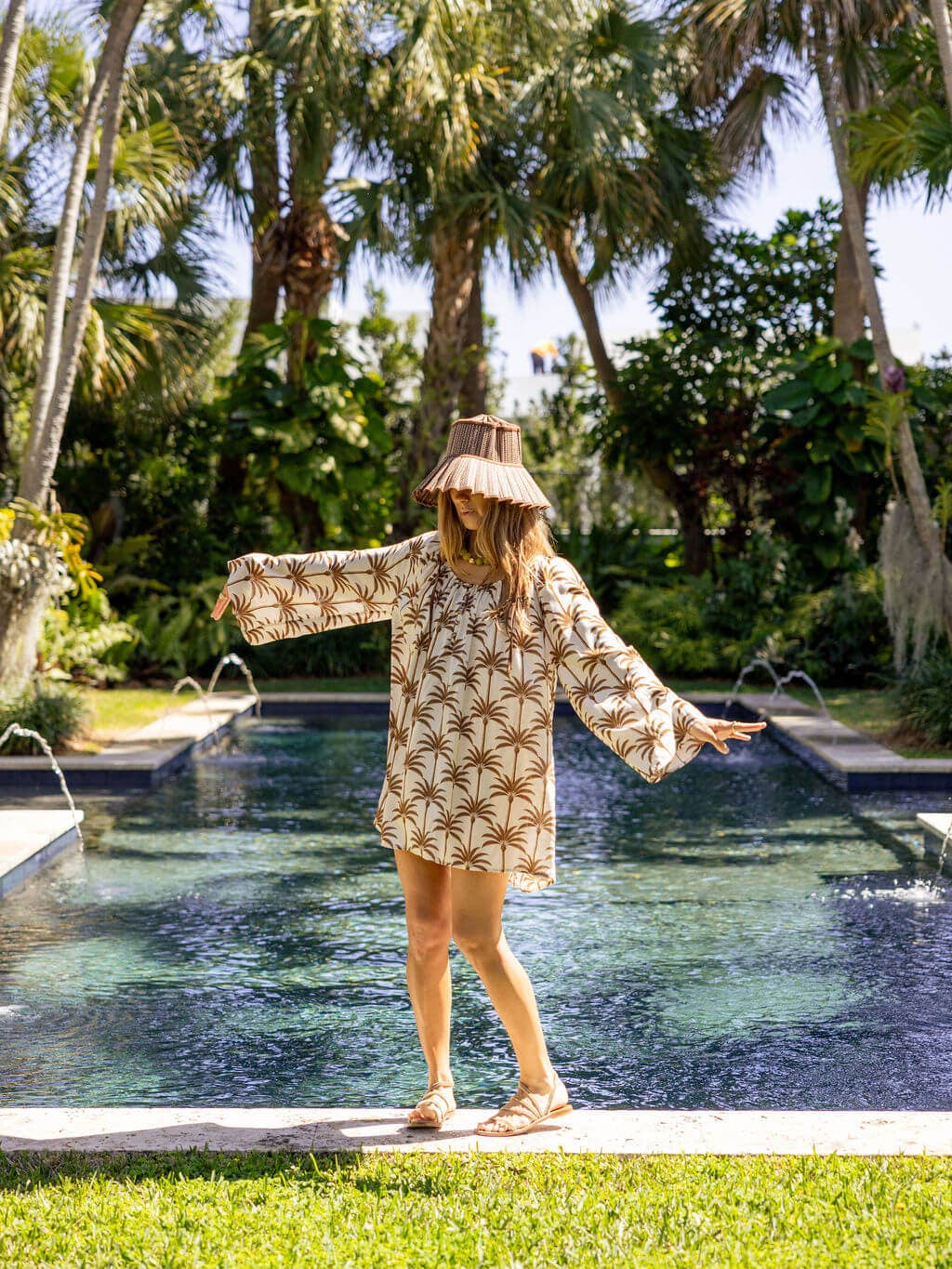 Ada Dress - Chocolate Palm Tree