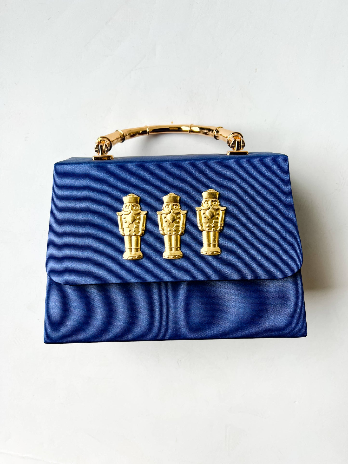 Navy Faille Lulu with Gold Bamboo Handle