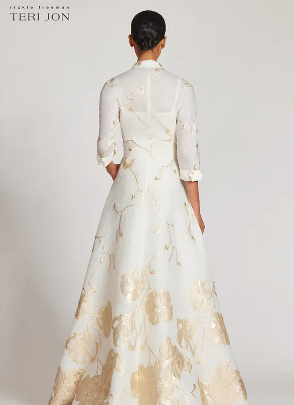JACQUARD BORDER PATTERN SHIRT GOWN