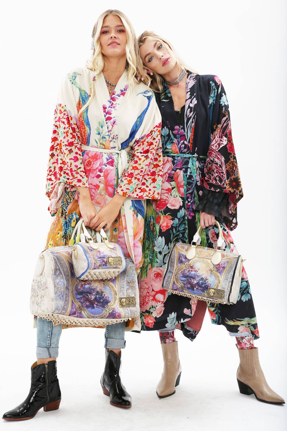 Sweet Fantasy Kimono | Peacock Floral Print | Women's Kimono