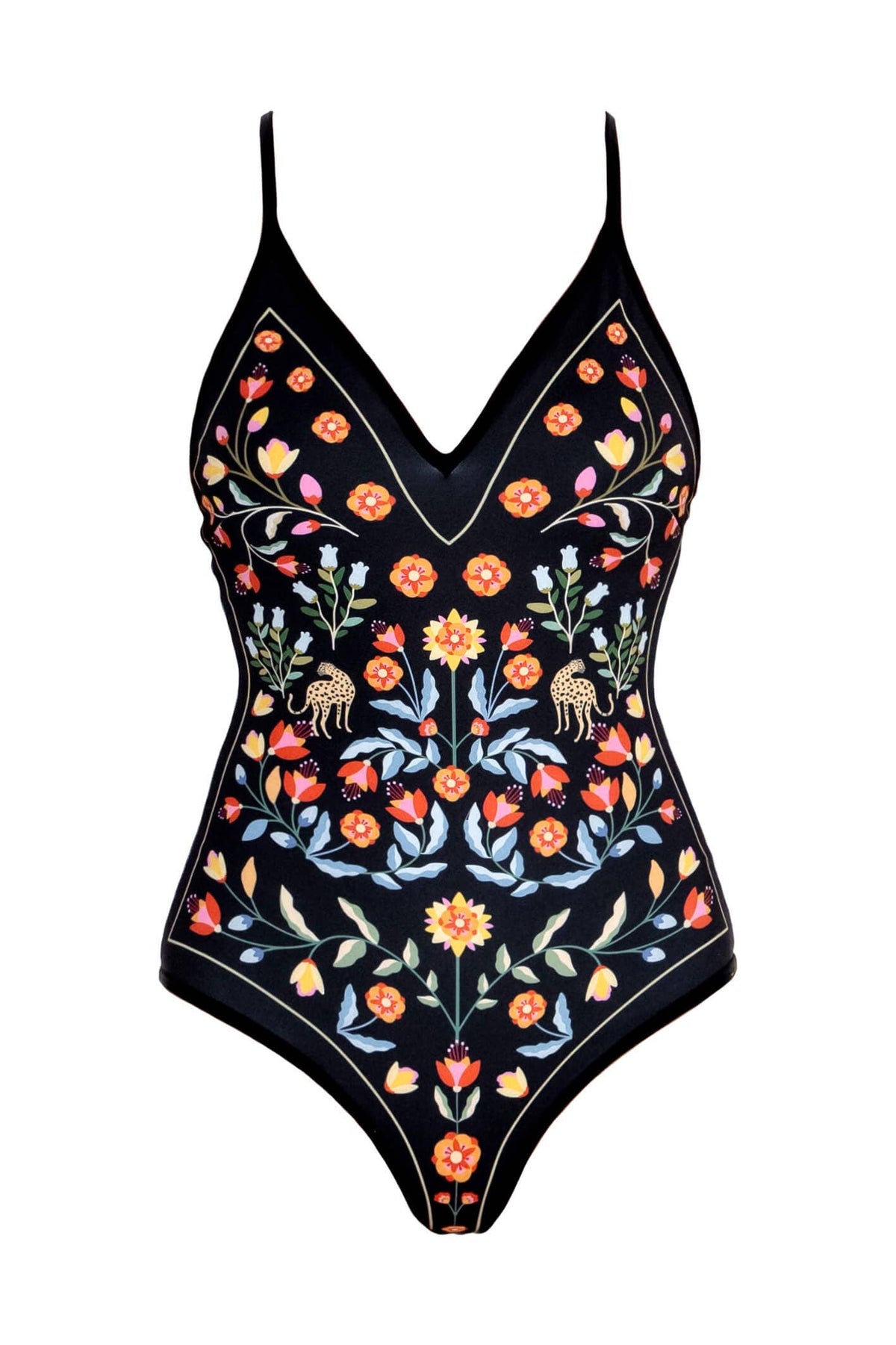 Night Imagination Reversible V-Neck One-Piece Swimsuit