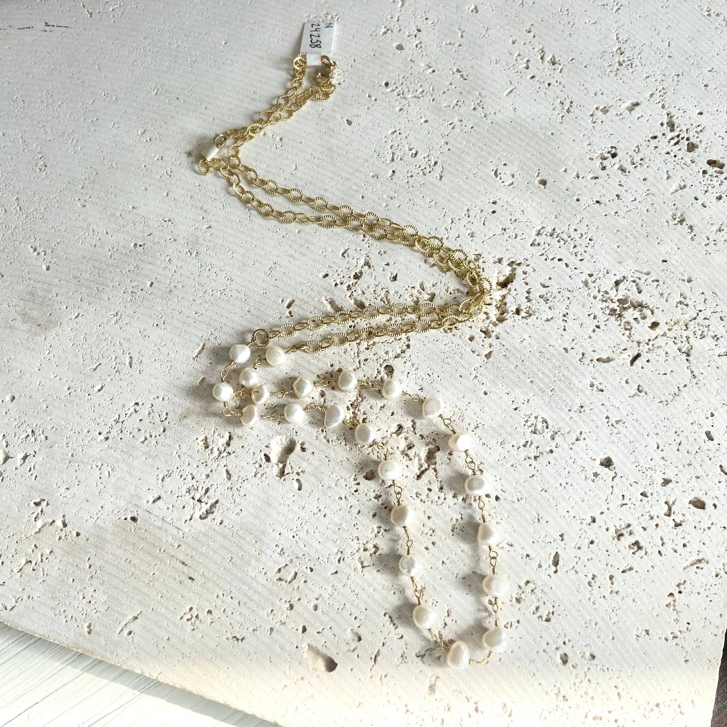 Fresh water pearl layering chain