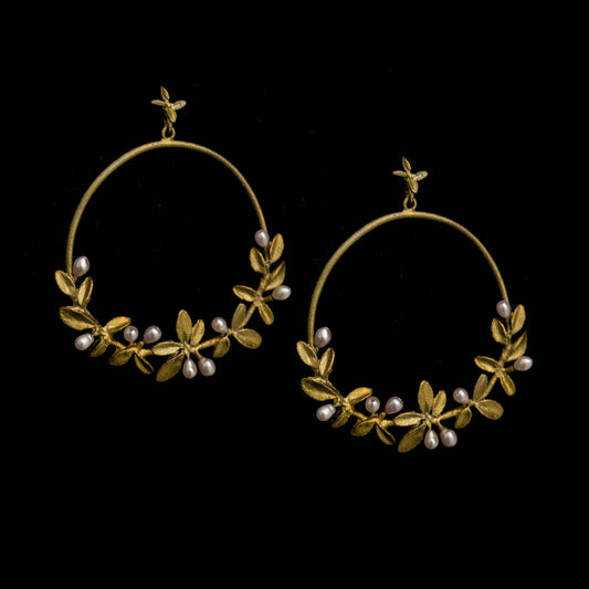 Flowering Thyme Hoop Post Earrings