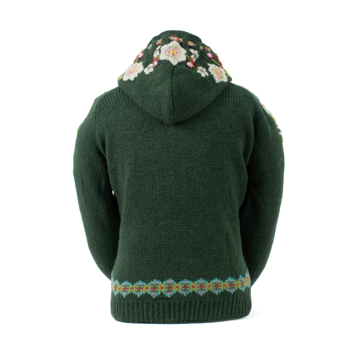 Wildflower Wool Zip Hoodie Sweater – Embroidered Knit Jacket