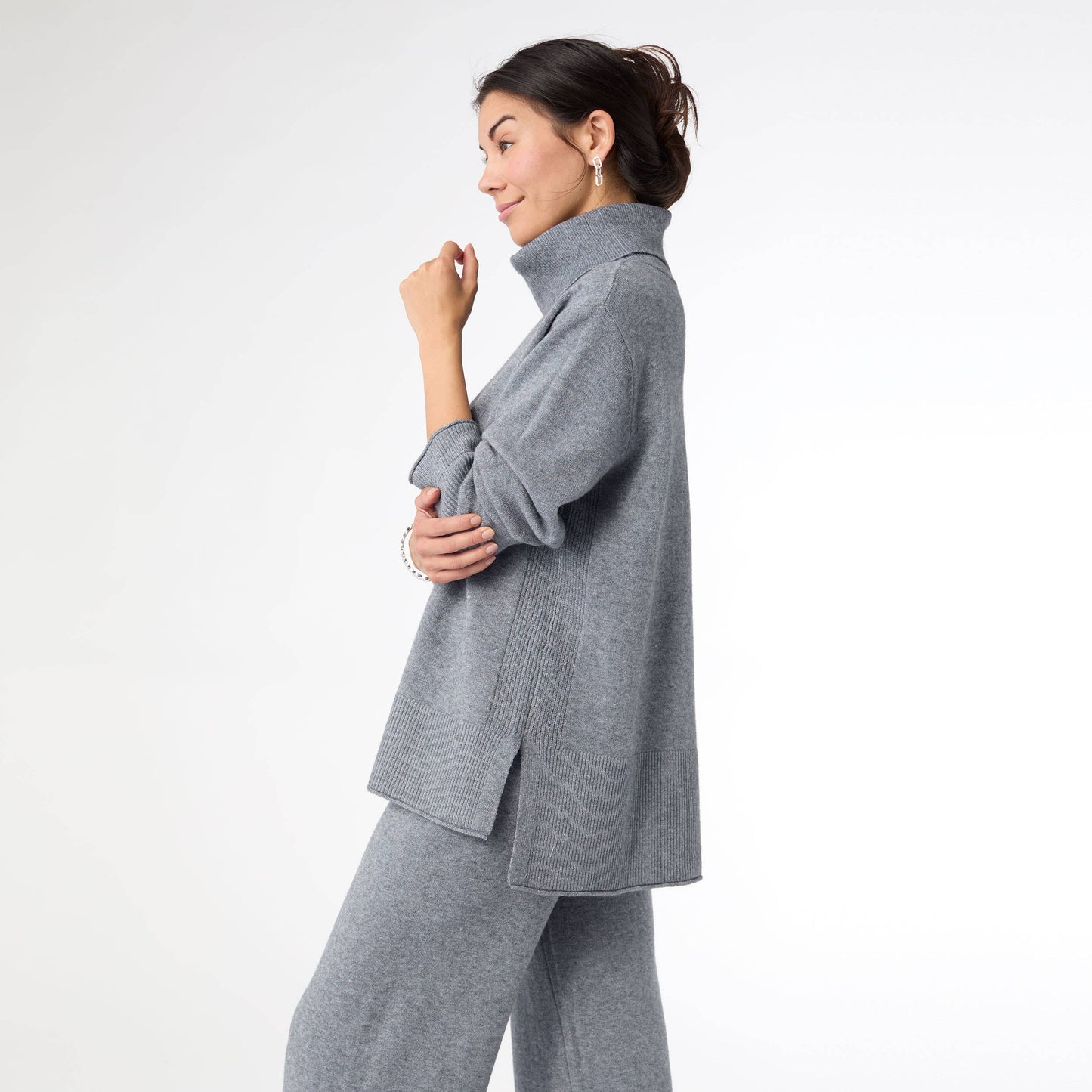 Heavenly-Luxe Cowl Neck with Rib Trim Detail