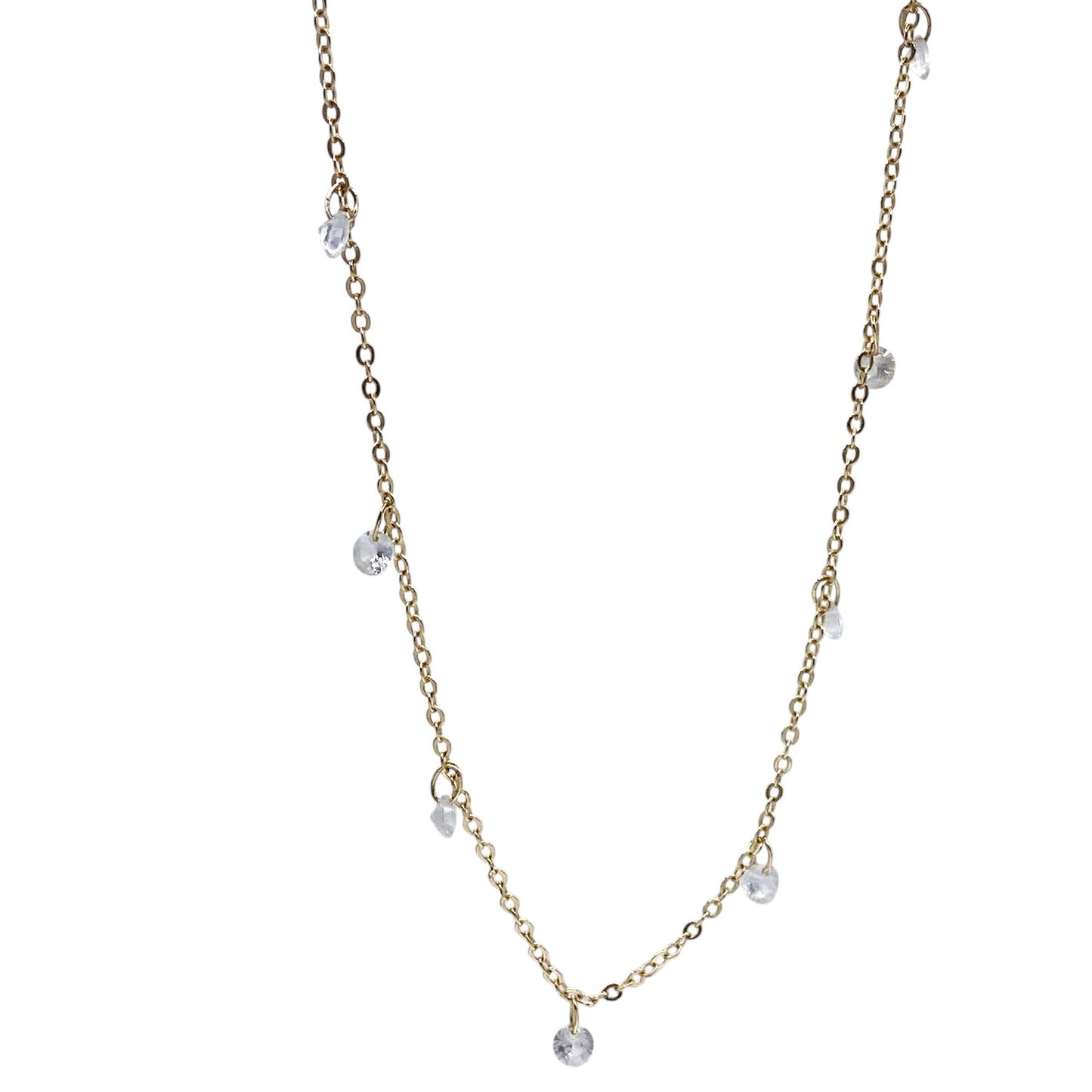 Layering necklace crystal bean chain 
