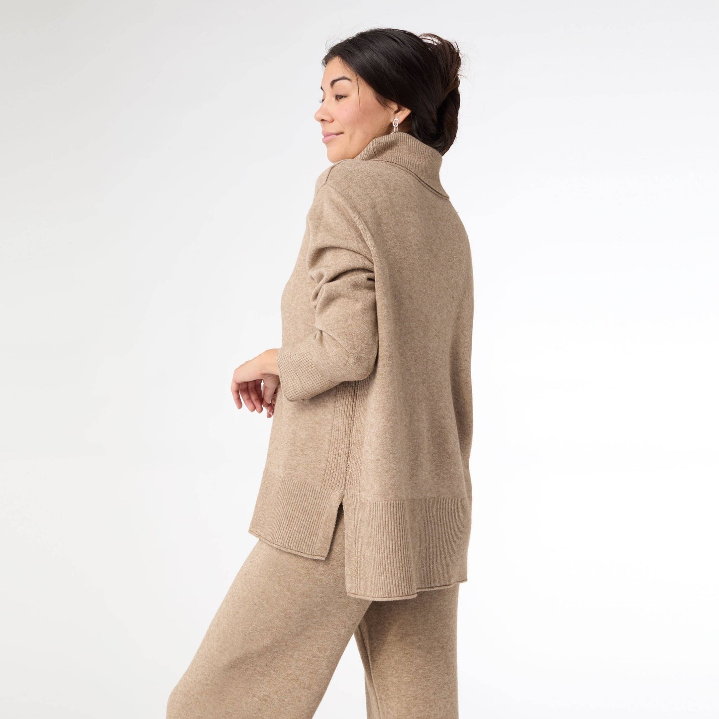 Heavenly-Luxe Cowl Neck with Rib Trim Detail