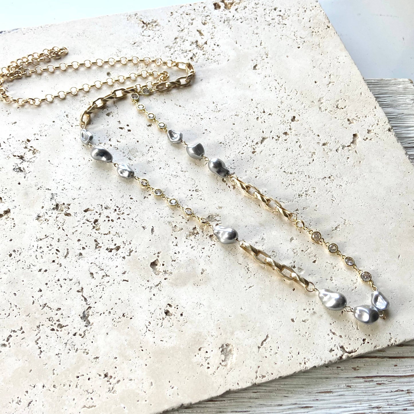 Long layering modern vintage necklace boutique jewelry