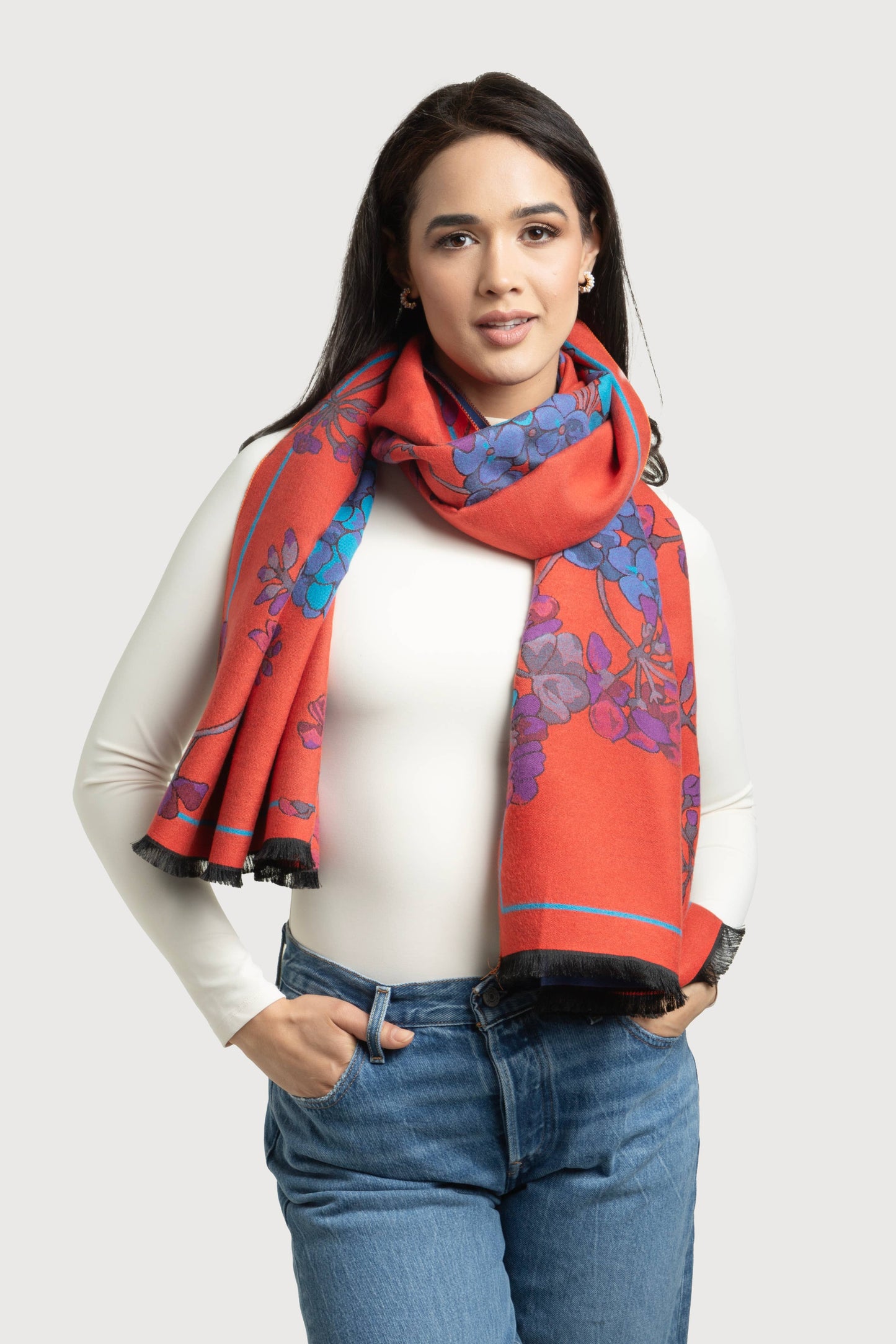 Reversible Praachy Bright Floral Scarf