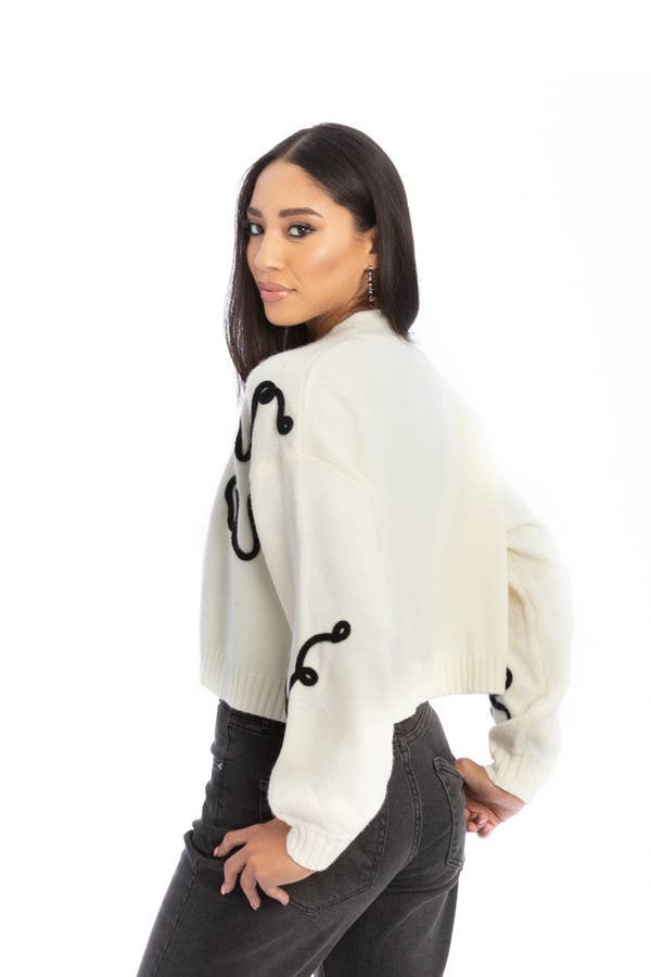 Cropped Floral Cardigan Squiggle
