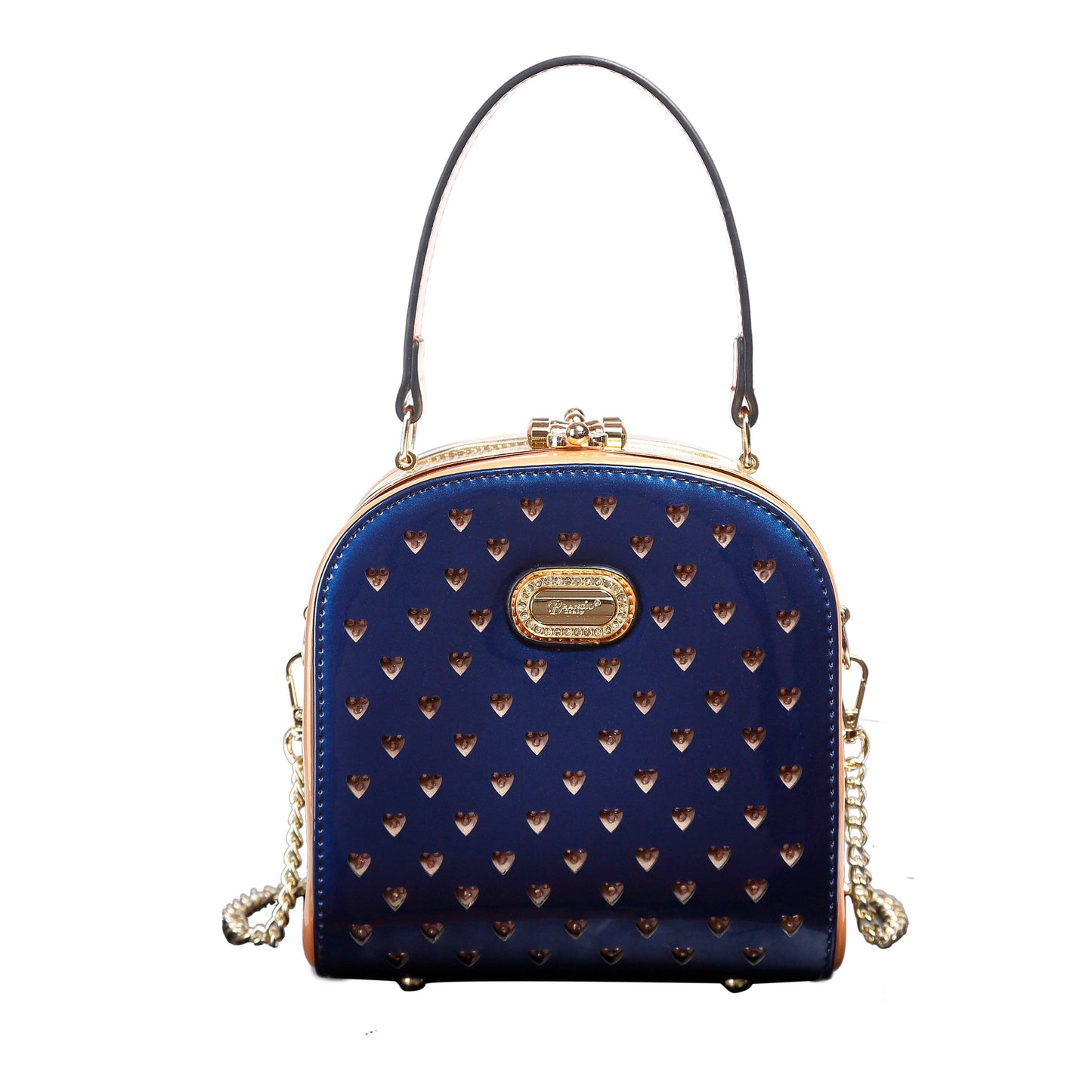 Brangio Italy Elegant Heart-Embellished Top Handle Bag