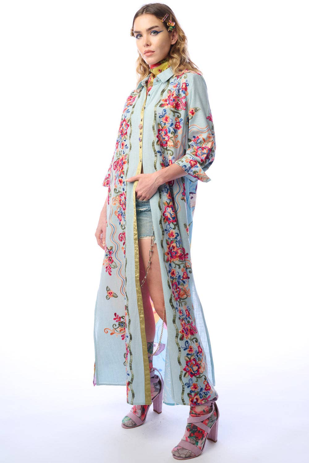 Beauty Mark Maxi Duster-Blue | Duster Dress | Spring Dress