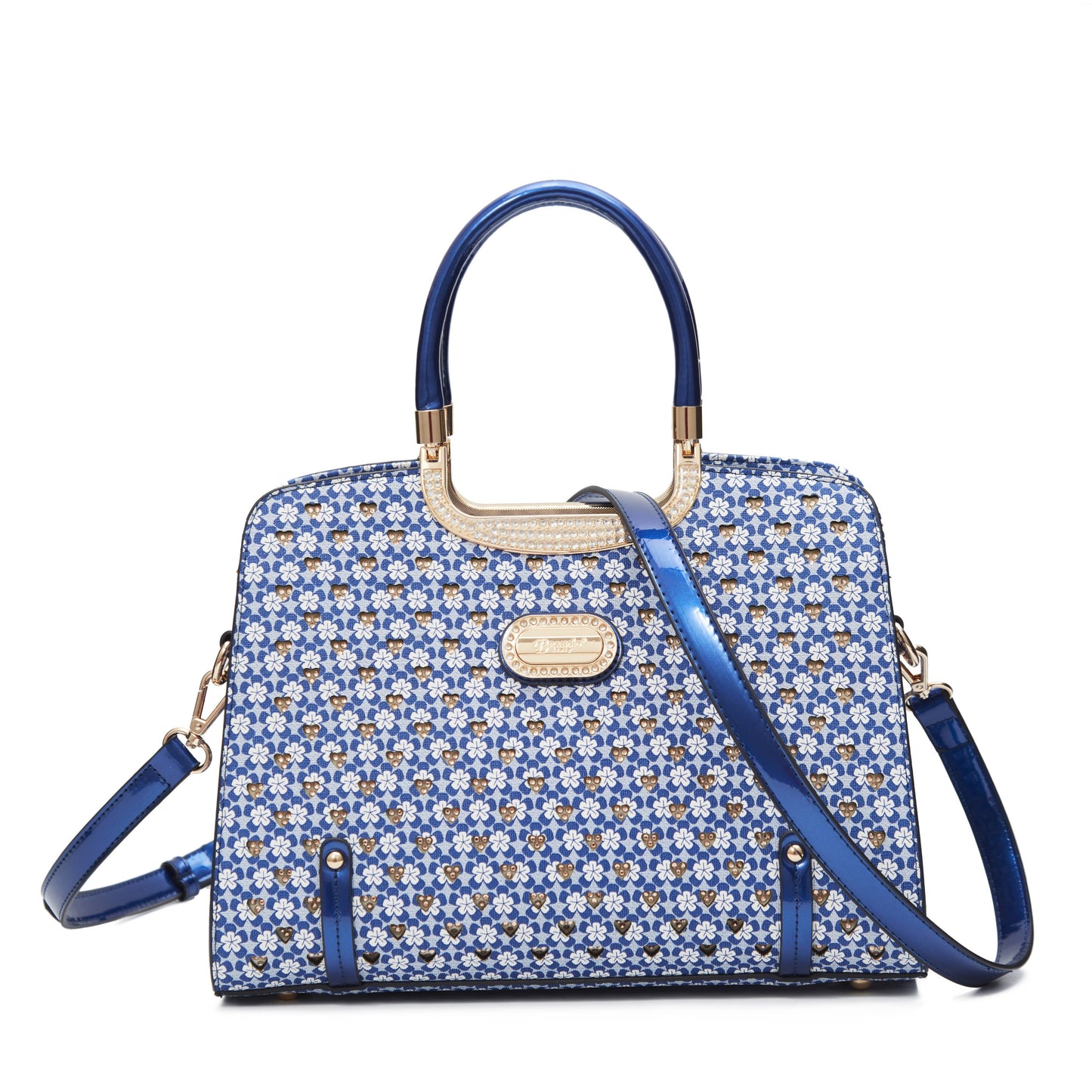 Brangio Italy Luxury Hearts Rhinestone Designer Handbag