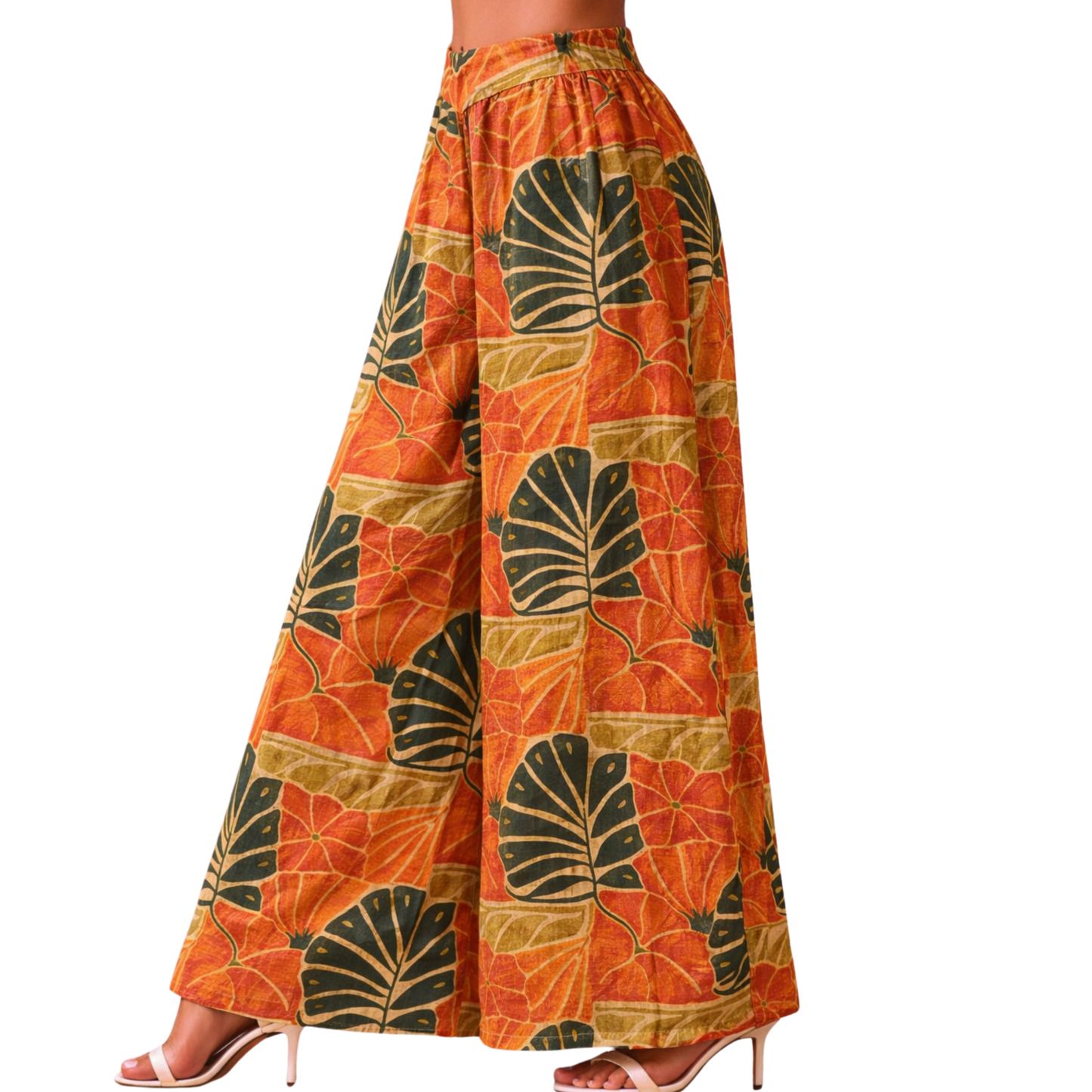 Rachel Linen Palazzo Pants – Flat Front – Artist Prints