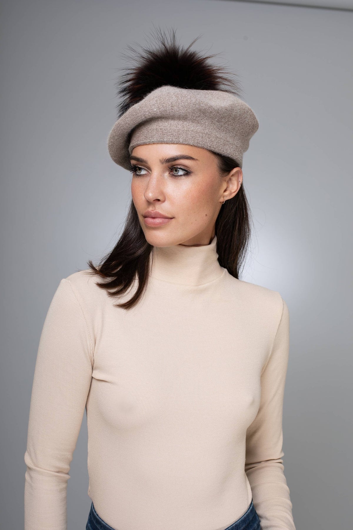 Beige Cashmere Beret