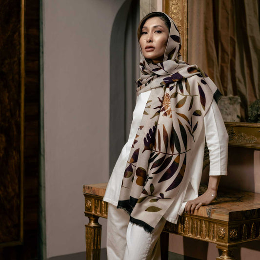 Georgia - Wool Scarf - Beige