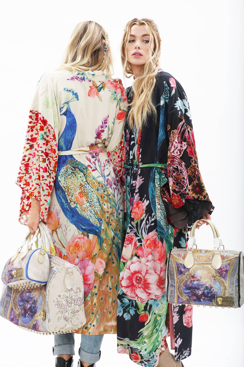 Sweet Fantasy Kimono | Peacock Floral Print | Women's Kimono