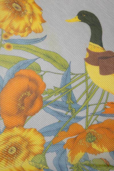 Pleated Springtime Floral Scarf