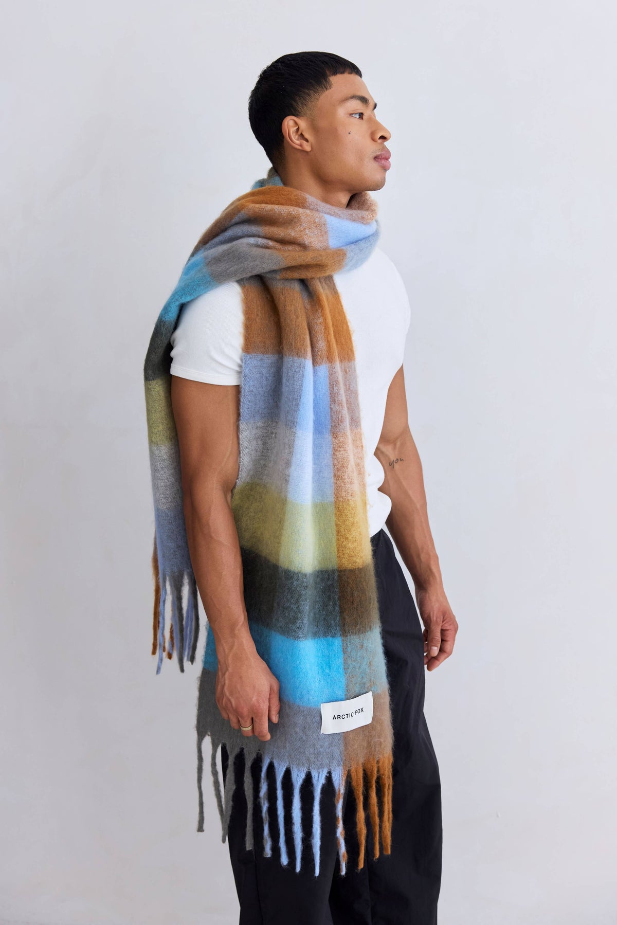 The Reykjavik Scarf - 100% Recycled - Blue/Orange