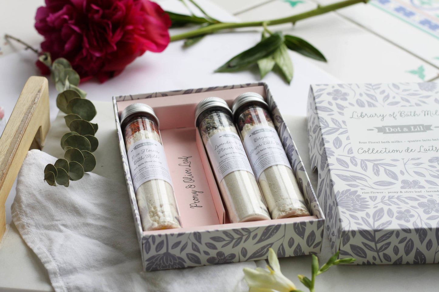 Library of bath milks gift set