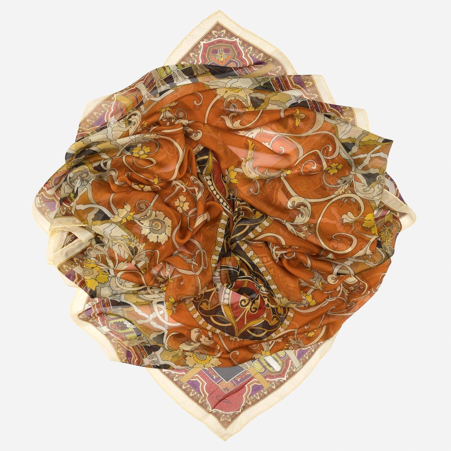 Natalia - Silk Scarf Shawl - Orange Marmalade