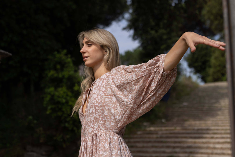Cotton Venus Midi Dress ~ Ecru