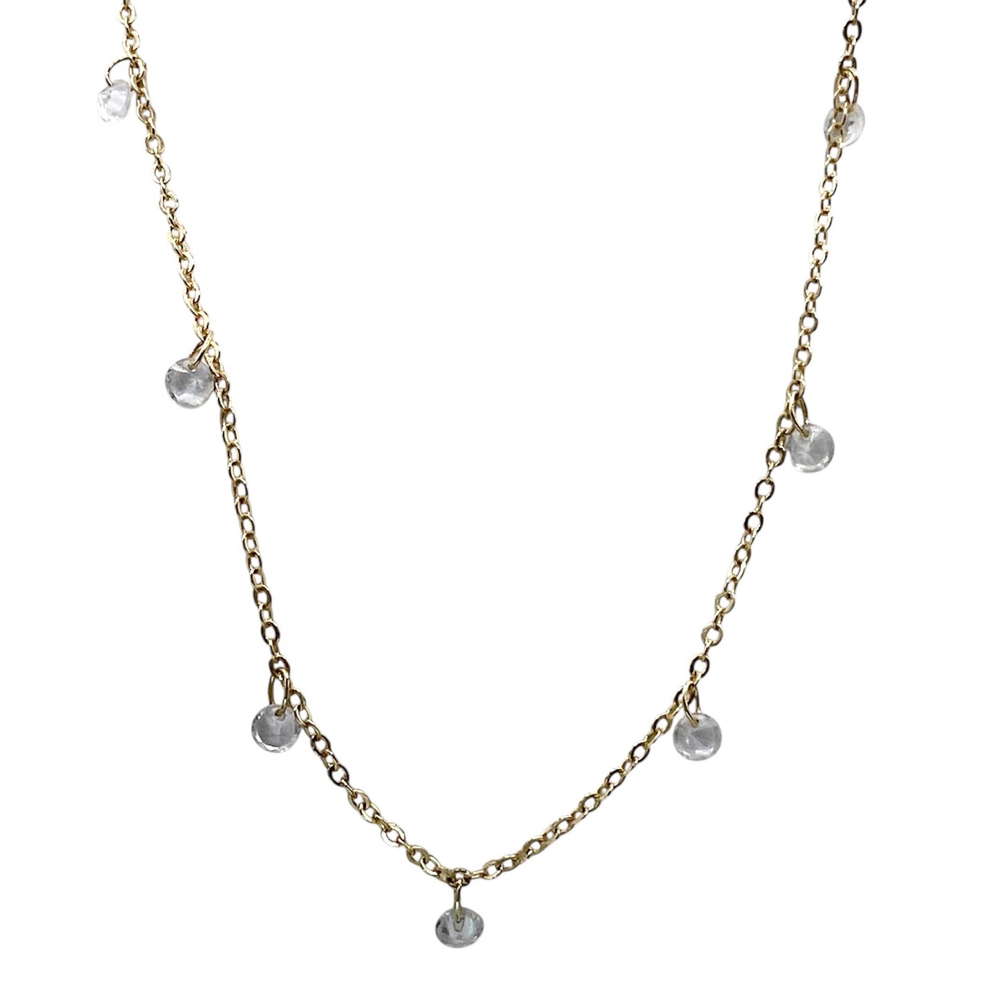 Layering necklace crystal bean chain 